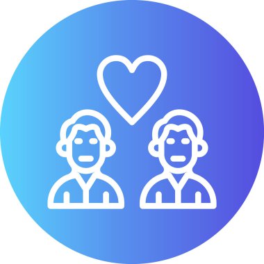 Dostluk Çizgisi Gradyan Çemberi Simgesi, Basit Tasarımlı Vektör Resimleri