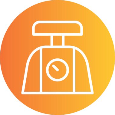 Gıda Ölçek Çizgisi Gradyan Çemberi Simgesi, Basit Tasarımlı Vektör Resimleri