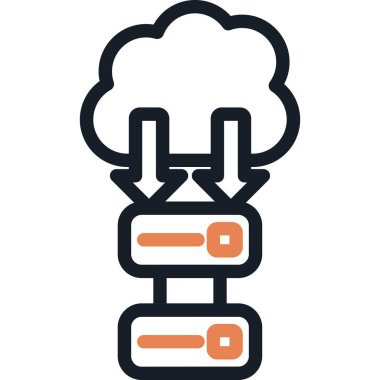 Bulut Taşıma Çizgisi Simgesi, Basit Tasarımlı Vektör Resimleri