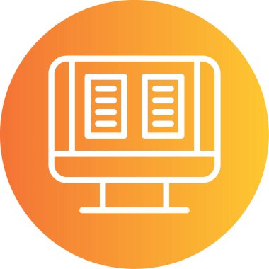 Animasyon Satırı Gradyan Çemberi Simgesi, Basit Tasarımlı Vektör Resimleri Öğreniliyor