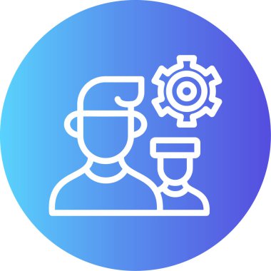 Grup Yöneticisi Satırı Gradyan Çemberi Simgesi, Basit Tasarımlı Vektör İllüstrasyonu