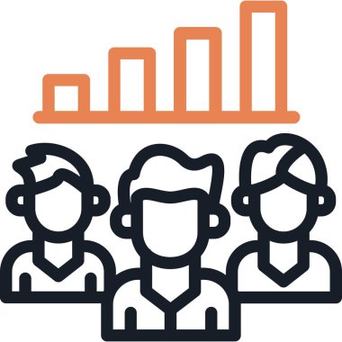 Takım Performans Çizgisi Simge Ögesi, Basit Tasarımlı Vektör İllüstrasyonu