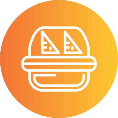 Beslenme Kutusu Satırı Gradyan Çemberi Simgesi, Basit Tasarımlı Vektör Resimleri