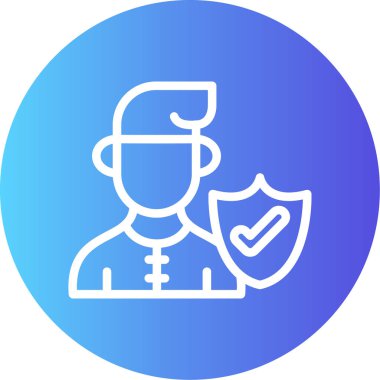 Yaşlılar Çizgisi Gradyan Çemberi Simgesi, Basit Tasarımlı Vektör Resimleri