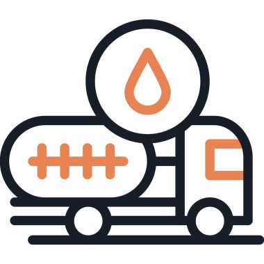 Yağ Taşımacılık Çizgisi Simge Ögesi, Basit Tasarımlı Vektör Resimleri