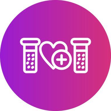 Kan Bağışı Hattı Gradyan Çemberi Simgesi, Basit Tasarımlı Vektör Resimleri