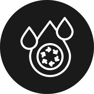 Yenilenebilir Kaynaklar Satırı Çember BG Simgesi, Basit Tasarımlı Vektör Resimleri