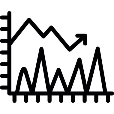Finansal Satır Grafiği, Basit Tasarımlı Vektör Resimleri