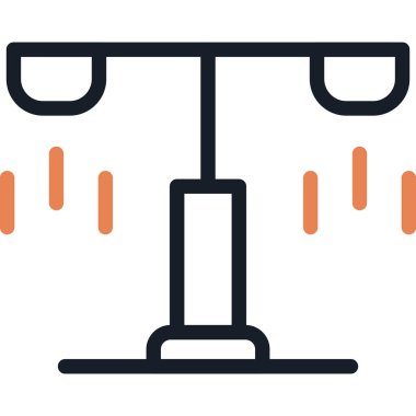 Şehir Işıkları Çizgisi Simgesi, Basit Tasarımlı Vektör Resimleri