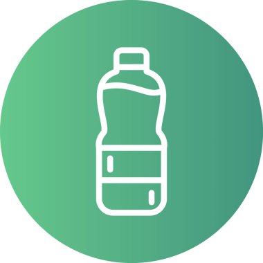 Su Şişe Çizgisi Gradyan Çemberi Simgesi, Basit Tasarımlı Vektör Resimleri