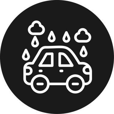 Bir araba hattındaki su damlacıkları BG Simgesi, Basit Tasarımlı Vektör Resimleri