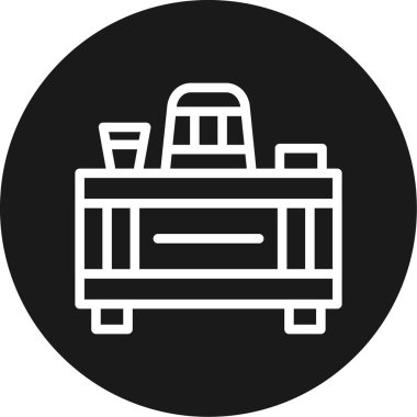 Öğretmenler Masası Çemberi BG Simgesi, Basit Tasarımlı Vektör Resimleri