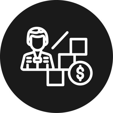 Kariyer Fırsatları Çizgisi Çemberi BG Simgesi, Basit Tasarımlı Vektör Resimleri