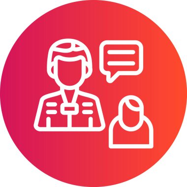 İş Görüşmesi Satırı Gradyan Çemberi Simgesi, Basit Tasarımlı Vektör Resimleri