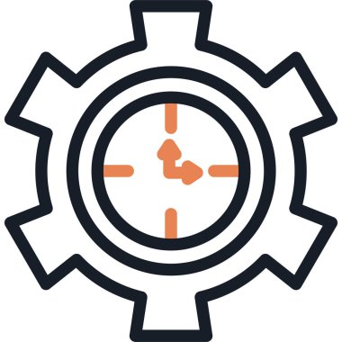 Zaman Verimliliği Çizgisi Simgesi, Basit Tasarımlı Vektör Resimleri