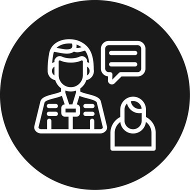 İş Görüşmesi Satırı Çemberi BG Simgesi, Basit Tasarımlı Vektör Resimleri