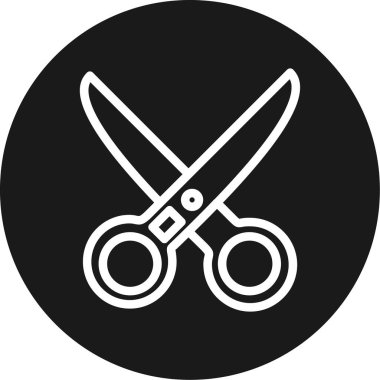 Makas Çizgisi Çemberi BG Simgesi, Basit Tasarımlı Vektör Resimleri