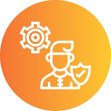 Kriz yönetimi Çizgisi Gradyan Çemberi Simgesi, Basit Tasarımlı Vektör Resimleri