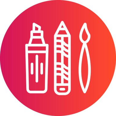 Sanat Tedarik Satırı Gradyan Çemberi Simgesi, Basit Tasarımlı Vektör Resimleri