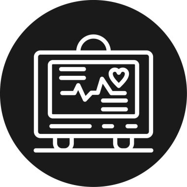 Atrial Fibrillation Line Circle BG Simgesi, Basit Tasarımlı Vektör Resimleri