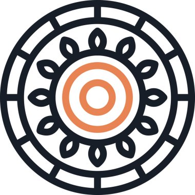 Mandala Satırı Simgesi, Basit Tasarımlı Vektör Resimleri