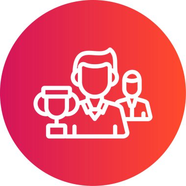 Takım Başarı Çizgisi Gradyan Çemberi Simgesi, Basit Tasarımlı Vektör Resimleri