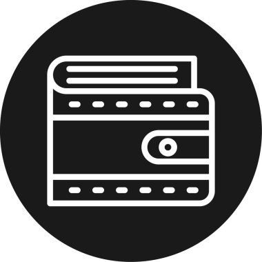 Cüzdan Hattı Çemberi BG Simgesi, Basit Tasarımlı Vektör Resimleri