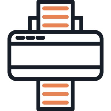 Yazıcı Satırı Simgesi, Basit Tasarımlı Vektör Resimleri