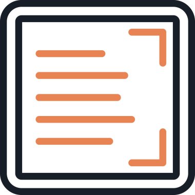 Metin Sütun Satırı Simge Ögesi, Basit Tasarımlı Vektör İllüstrasyonu