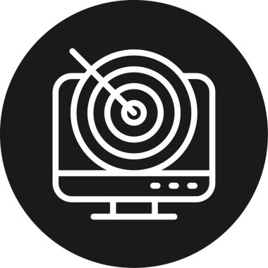 Hedef Satır Çemberi BG Simgesi, Basit Tasarımlı Vektör Resimleri Öğreniliyor