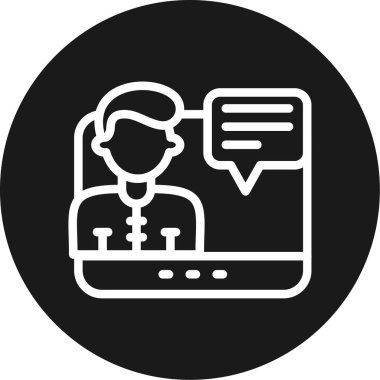 Sanal Yardımcı Satır Çemberi BG Simgesi, Basit Tasarımlı Vektör Resimleri