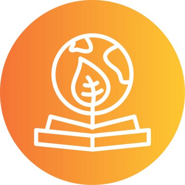 Çevre Eğitim Çizgisi Gradyan Çemberi Simgesi, Basit Tasarımlı Vektör Resimleri