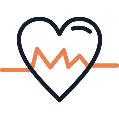 Kalp Atış Çizgisi Simge Ögesi, Basit Tasarımlı Vektör İllüstrasyonu