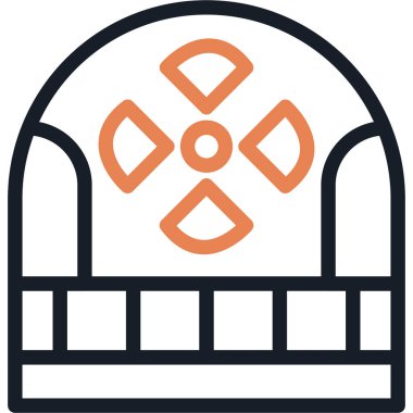 Radyasyon Kalkanı Satırı Simge Ögesi, Basit Tasarımlı Vektör Resimleri