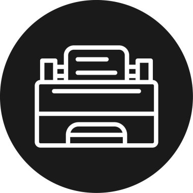 Ofis Yazıcı Satırı Çemberi BG Simgesi, Basit Tasarımlı Vektör Resimleri