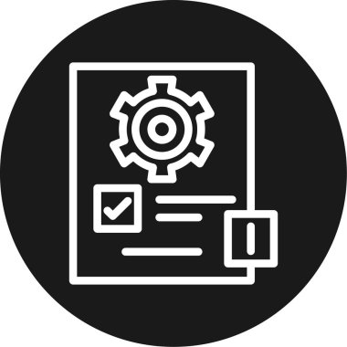 Yapım Raporu Çizgisi Çemberi BG Simgesi, Basit Tasarımlı Vektör Resimleri