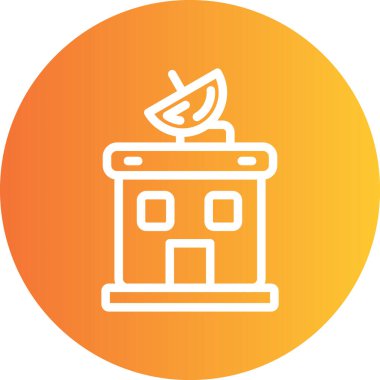 Tv Stüdyo Satırı Gradyan Çemberi Simgesi, Basit Tasarımlı Vektör Resimleri