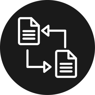 Veri Aktarım Satırı Çemberi BG Simgesi, Basit Tasarımlı Vektör Resimleri
