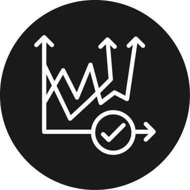 Finansal Ölçüm Çizgisi Çemberi BG Simgesi, Basit Tasarımlı Vektör Resimleri