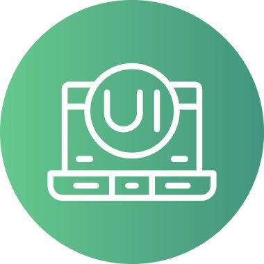 Etkileşim Tasarım Satırı Gradyan Çemberi Simgesi, Basit Tasarımlı Vektör Resimleri