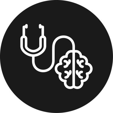 Nöroloji Çizgisi Çemberi BG Simgesi, Basit Tasarımlı Vektör Resimleri