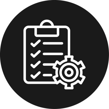 IT Proje Yönetimi Çizgisi Çemberi BG Simgesi, Basit Tasarımlı Vektör Resimleri