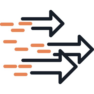 İvme Çizgisi Simgesi, Basit Tasarımlı Vektör İllüstrasyonu