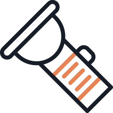 Sualtı El feneri Çizgisi Simgesi, Basit Tasarımlı Vektör Resimleri