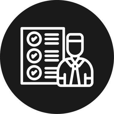 Görev Yöneticisi Satırı Çemberi BG Simgesi, Basit Tasarımlı Vektör Resimleri