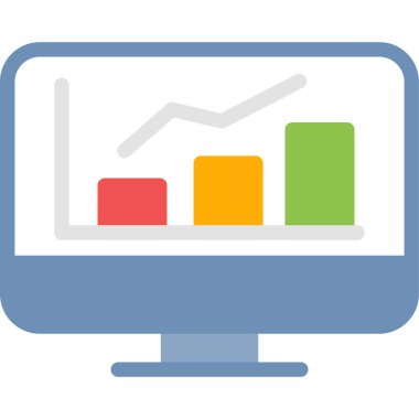 Müşteri Analitik Düz Simge, Basit Tasarımlı Vektör Resimleri