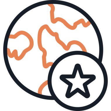 Küresel Rekabet Çizgisi Simge Ögesi, Basit Tasarımla Vektör İllüstrasyonu