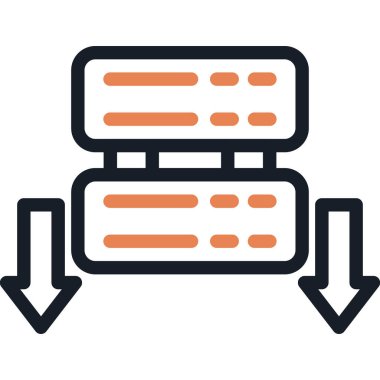 Çökme Satırına Sunucu Simgesi, Basit Tasarımlı Vektör Resimleri