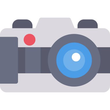 Kamera Düz Simgesi, Basit Tasarımlı Vektör Resimleri