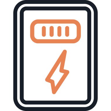 Taşınabilir Şarj Satırı Simgesi, Basit Tasarımlı Vektör Resimleri